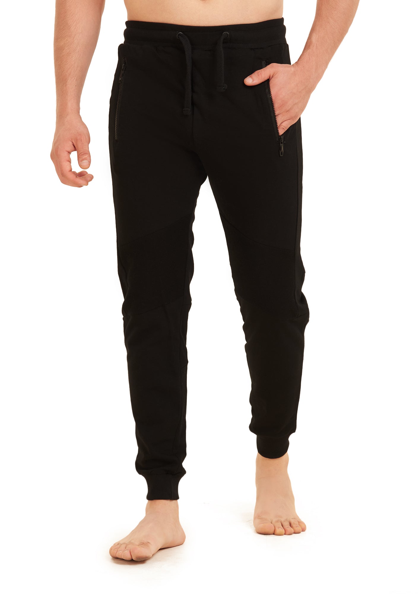 Black Jogger Zipper Pockets For Him